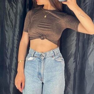 Brown metallic shimmery top